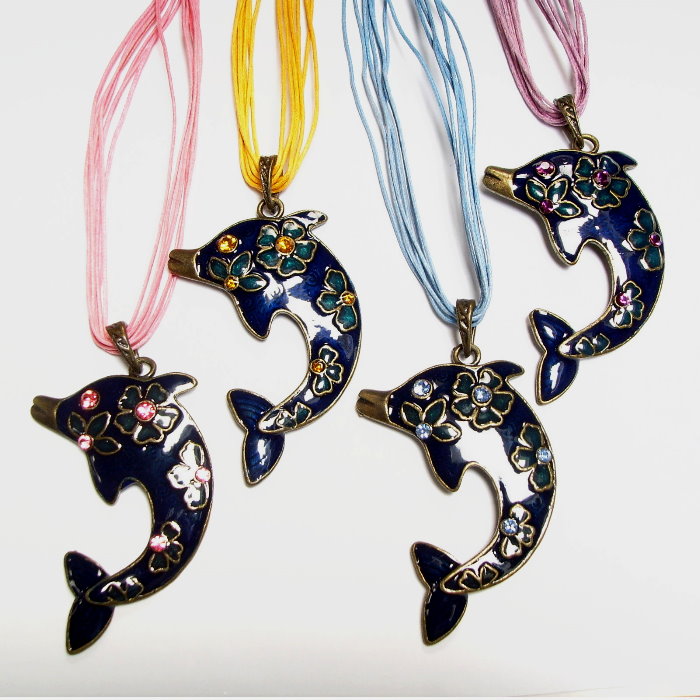 Necklace with dolphin pendant